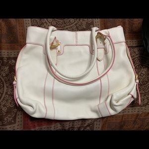 White with pink stitching Dooney and Bourke Bag